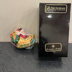 Christopher Radko FAO Schwarz "1929 Santa" Sleigh‎ Collectible Ornament LTD ed